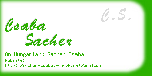 csaba sacher business card